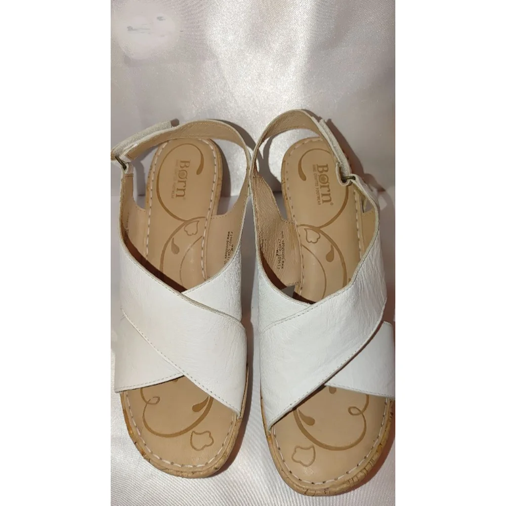 Born Jenni Leather Cork Platform Sandals Size 9M NWT